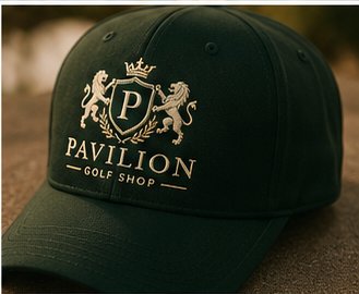 Pavilion forest green cap detail